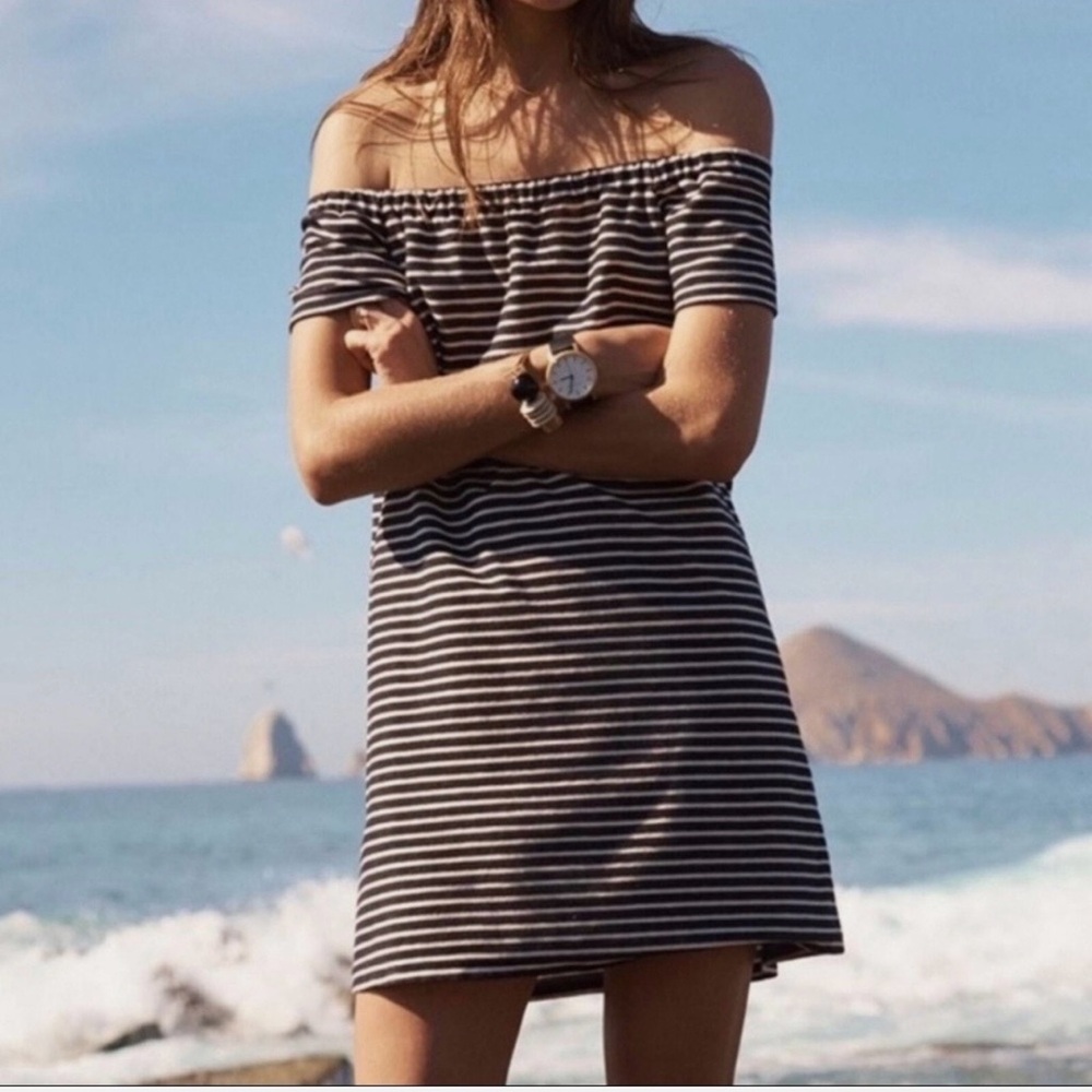 Madewell Melody Striped Off-Shoulder Dress